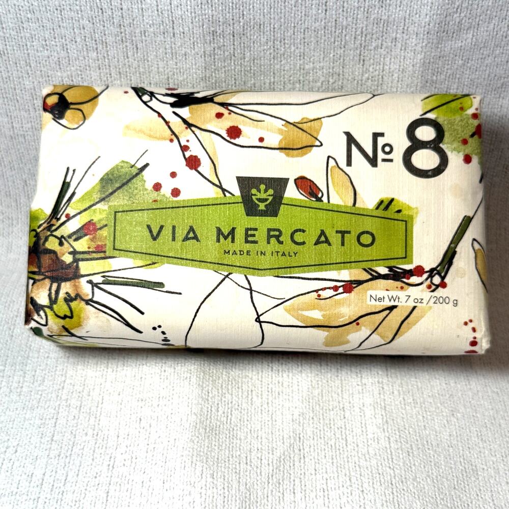 Wrapped Via Mercato No. 8 Bar Soap - Made in Italy 7 oz. NWT
